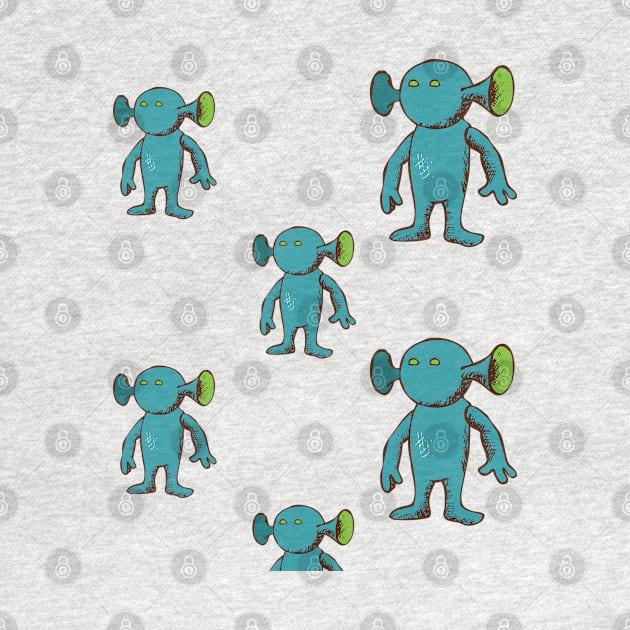 Eared Alien Pattern by Mako Design 